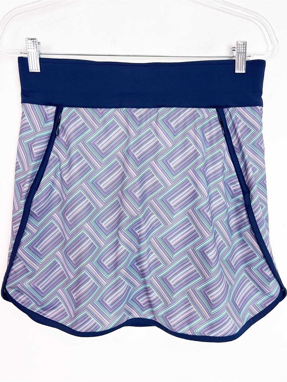 KATE LORD NAVY PINK AQUA STRIPE TENNIS GOLF SKORT WOMENS SZ MEDIUM